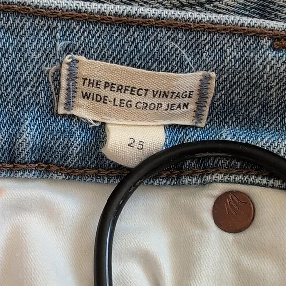 Madewell Womens 25 The Perfect Vintage Wide Leg Crop Jeans Casual Classic Preppy - Picture 7 of 8